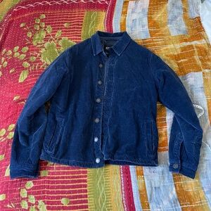 Blue corduroy button down jacket size M